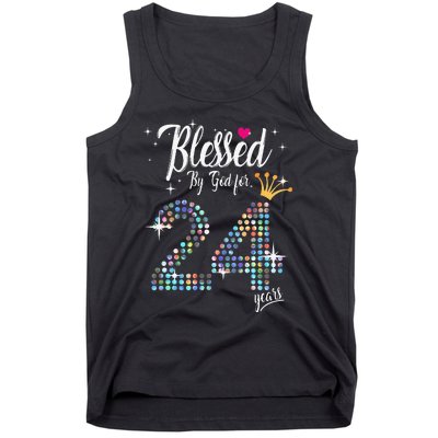 Blessed By God For 24 Years 24th Birthday Anniversary Tank Top