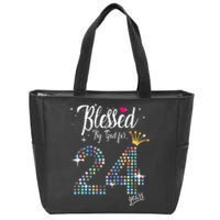 Blessed By God For 24 Years 24th Birthday Anniversary Zip Tote Bag