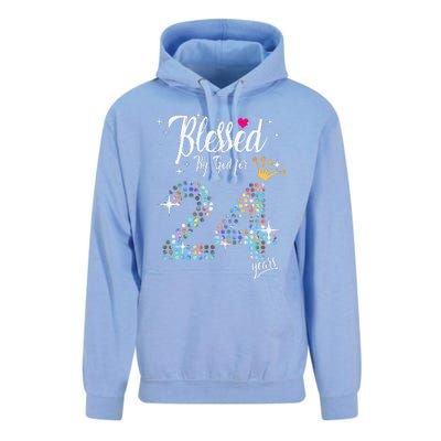 Blessed By God For 24 Years 24th Birthday Anniversary Unisex Surf Hoodie