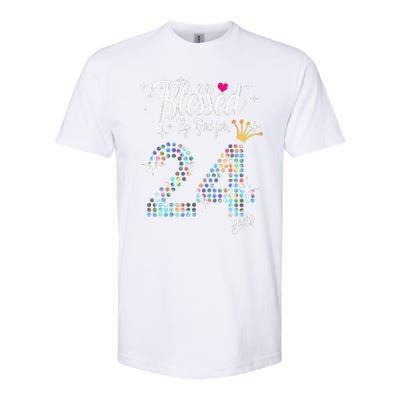 Blessed By God For 24 Years 24th Birthday Anniversary Softstyle CVC T-Shirt