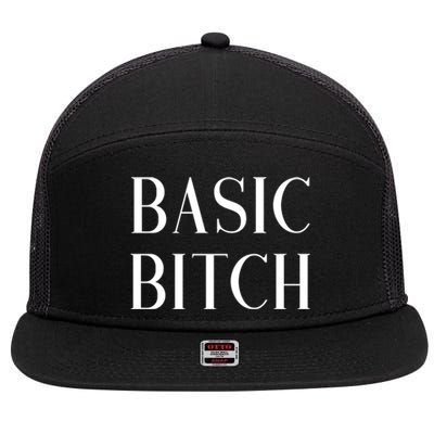 Basic Bitch Gift 7 Panel Mesh Trucker Snapback Hat