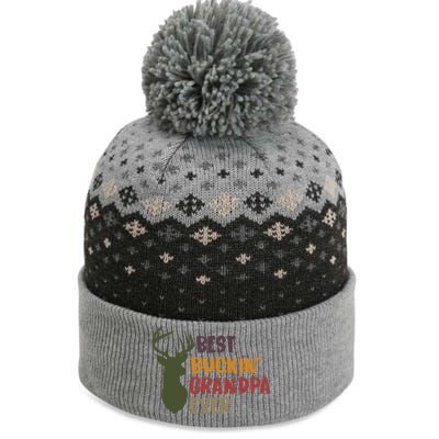 Best Buckin Grandpa Ever Funny Deer Hunter Cool Hunting Grandpa Fathers Day Gift The Baniff Cuffed Pom Beanie