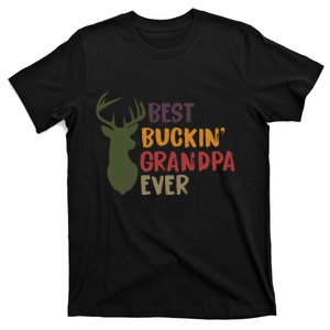 Best Buckin Grandpa Ever Funny Deer Hunter Cool Hunting Grandpa Fathers Day Gift T-Shirt