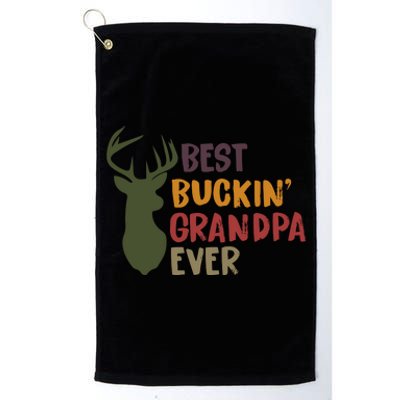 Best Buckin Grandpa Ever Funny Deer Hunter Cool Hunting Grandpa Fathers Day Gift Platinum Collection Golf Towel