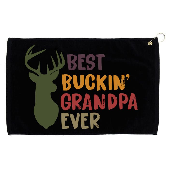 Best Buckin Grandpa Ever Funny Deer Hunter Cool Hunting Grandpa Fathers Day Gift Grommeted Golf Towel