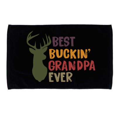 Best Buckin Grandpa Ever Funny Deer Hunter Cool Hunting Grandpa Fathers Day Gift Microfiber Hand Towel