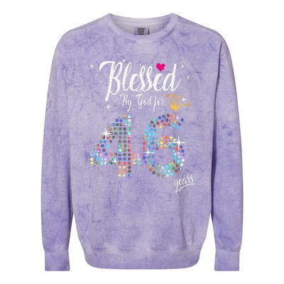 Blessed By God For 46 Years 46th Birthday Anniversary Colorblast Crewneck Sweatshirt