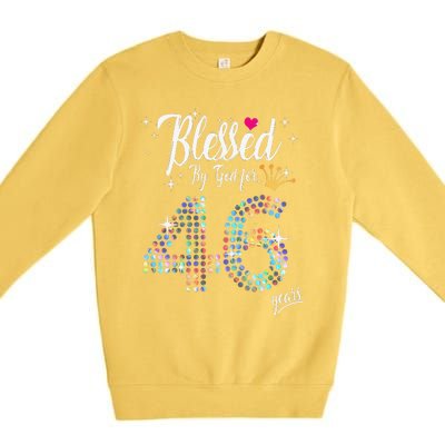 Blessed By God For 46 Years 46th Birthday Anniversary Premium Crewneck Sweatshirt