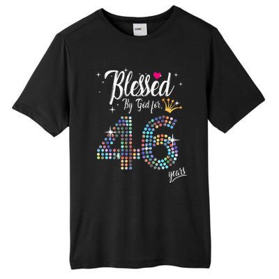 Blessed By God For 46 Years 46th Birthday Anniversary Tall Fusion ChromaSoft Performance T-Shirt