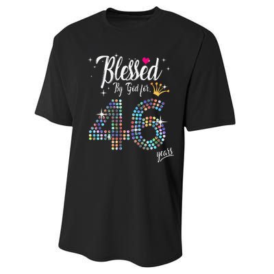 Blessed By God For 46 Years 46th Birthday Anniversary Performance Sprint T-Shirt