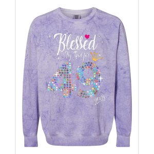 Blessed By God For 49 Years 49th Birthday Anniversary Colorblast Crewneck Sweatshirt