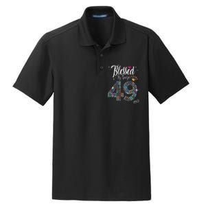 Blessed By God For 49 Years 49th Birthday Anniversary Dry Zone Grid Polo