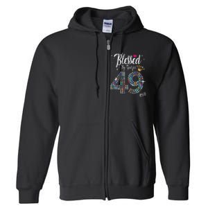 Blessed By God For 49 Years 49th Birthday Anniversary Full Zip Hoodie