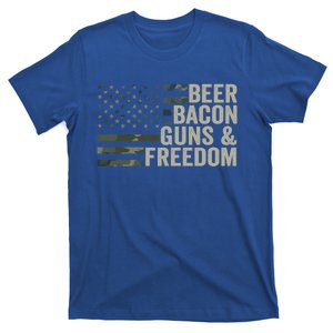 Beer Bacon Guns And Freedom Funny Bbq Ing Gun Camo Gift T-Shirt