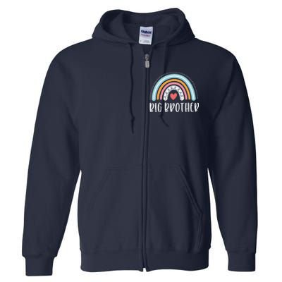 Big Brother Gifts Sibling Family Rainbow Graphic Full Zip Hoodie