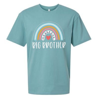 Big Brother Gifts Sibling Family Rainbow Graphic Sueded Cloud Jersey T-Shirt