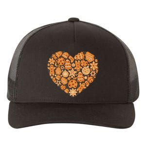 Bake Baking Gingerbread Man Christmas Cookie Heart Yupoong Adult 5-Panel Trucker Hat