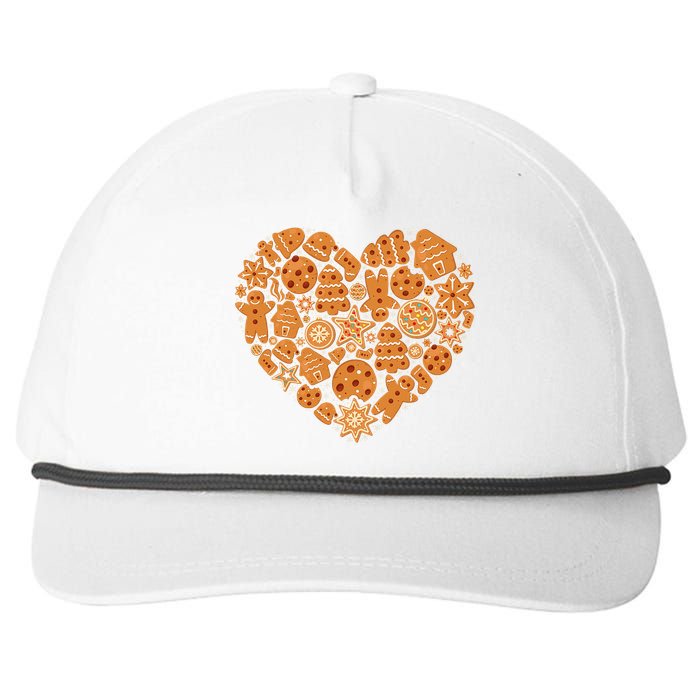 Bake Baking Gingerbread Man Christmas Cookie Heart Snapback Five-Panel Rope Hat