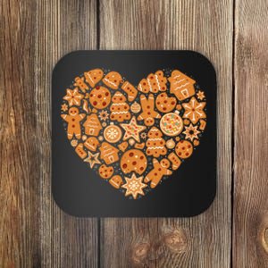 Bake Baking Gingerbread Man Christmas Cookie Heart Coaster