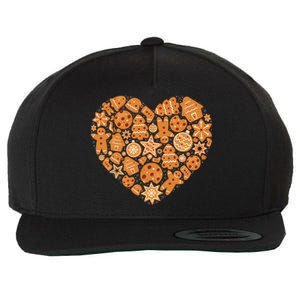 Bake Baking Gingerbread Man Christmas Cookie Heart Wool Snapback Cap