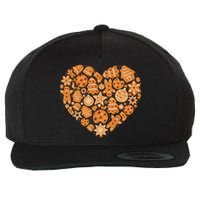 Bake Baking Gingerbread Man Christmas Cookie Heart Wool Snapback Cap