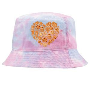 Bake Baking Gingerbread Man Christmas Cookie Heart Tie-Dyed Bucket Hat