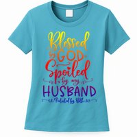 Blessed By God Spoiled By My Husband Protected By Both Gift Womens T-Shirt