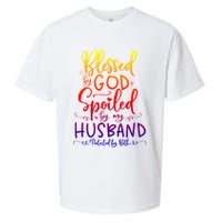 Blessed By God Spoiled By My Husband Protected By Both Gift Sueded Cloud Jersey T-Shirt