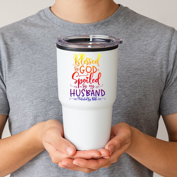 Blessed By God Spoiled By My Husband Protected By Both Gift Tumbler