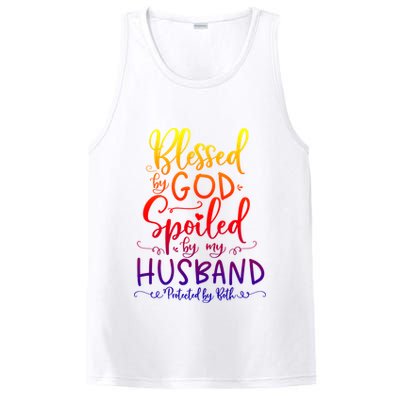Blessed By God Spoiled By My Husband Protected By Both Gift PosiCharge Competitor Tank