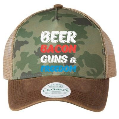 Beer Bacon Guns & Freedom 4th of July Legacy Tie Dye Trucker Hat
