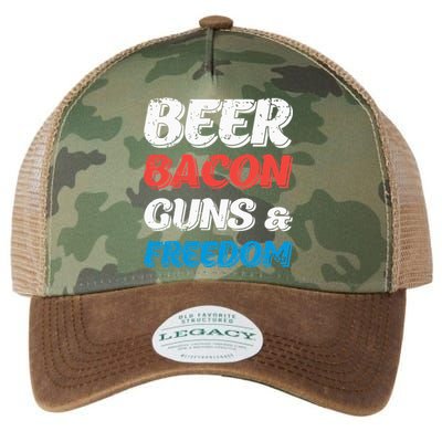 Beer Bacon Guns & Freedom 4th of July Legacy Tie Dye Trucker Hat