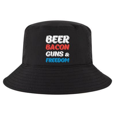 Beer Bacon Guns & Freedom 4th of July Cool Comfort Performance Bucket Hat
