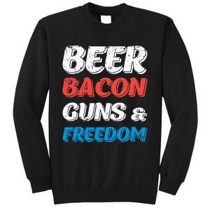 Beer Bacon Guns & Freedom 4th of July Sweatshirt