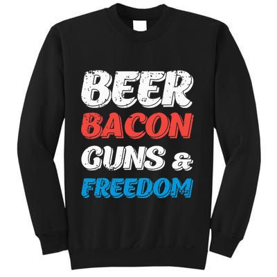 Beer Bacon Guns & Freedom 4th of July Sweatshirt
