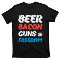 Beer Bacon Guns & Freedom 4th of July T-Shirt