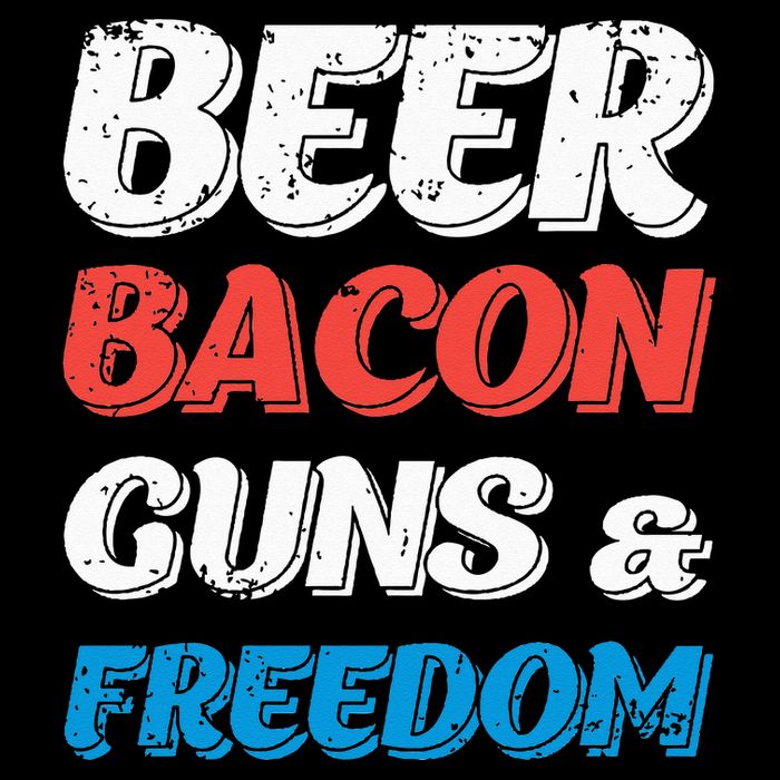 Beer Bacon Guns & Freedom 4th of July Bucket Hat