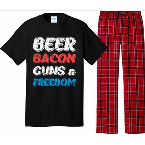 Beer Bacon Guns & Freedom 4th of July Pajama Set