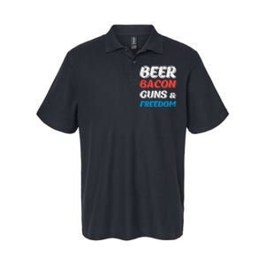 Beer Bacon Guns & Freedom 4th of July Softstyle Adult Sport Polo