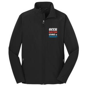 Beer Bacon Guns & Freedom 4th of July Core Soft Shell Jacket