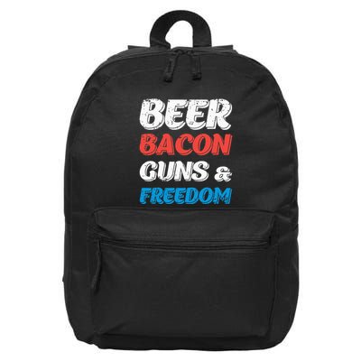 Beer Bacon Guns & Freedom 4th of July 16 in Basic Backpack