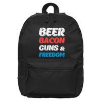 Beer Bacon Guns & Freedom 4th of July 16 in Basic Backpack