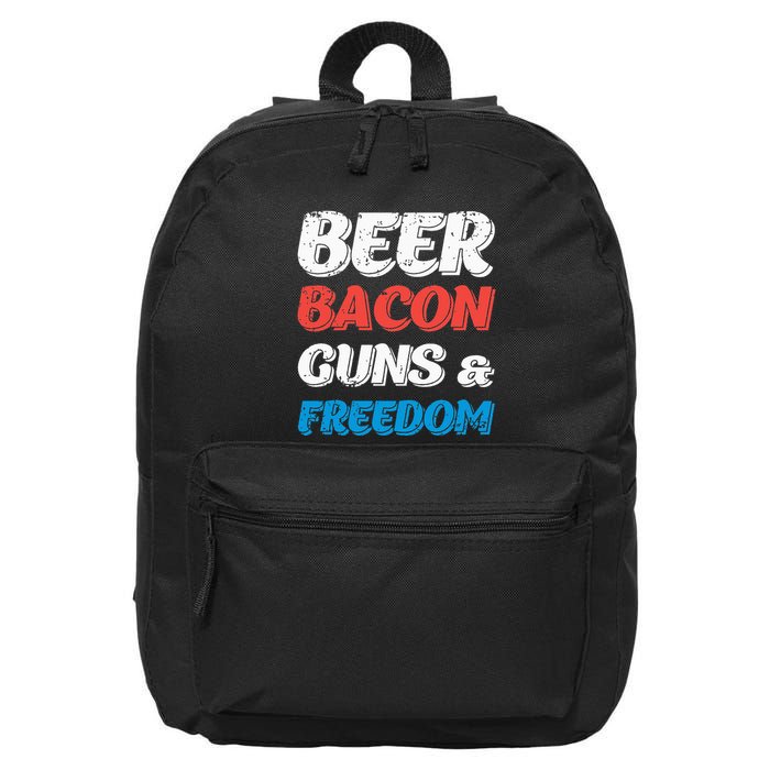 Beer Bacon Guns & Freedom 4th of July 16 in Basic Backpack