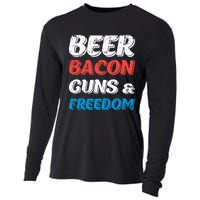 Beer Bacon Guns & Freedom 4th of July Cooling Performance Long Sleeve Crew