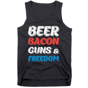 Beer Bacon Guns & Freedom 4th of July Tank Top