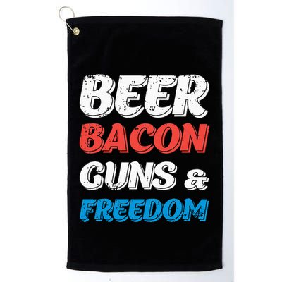 Beer Bacon Guns & Freedom 4th of July Golf Towel