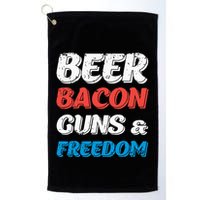Beer Bacon Guns & Freedom 4th of July Golf Towel