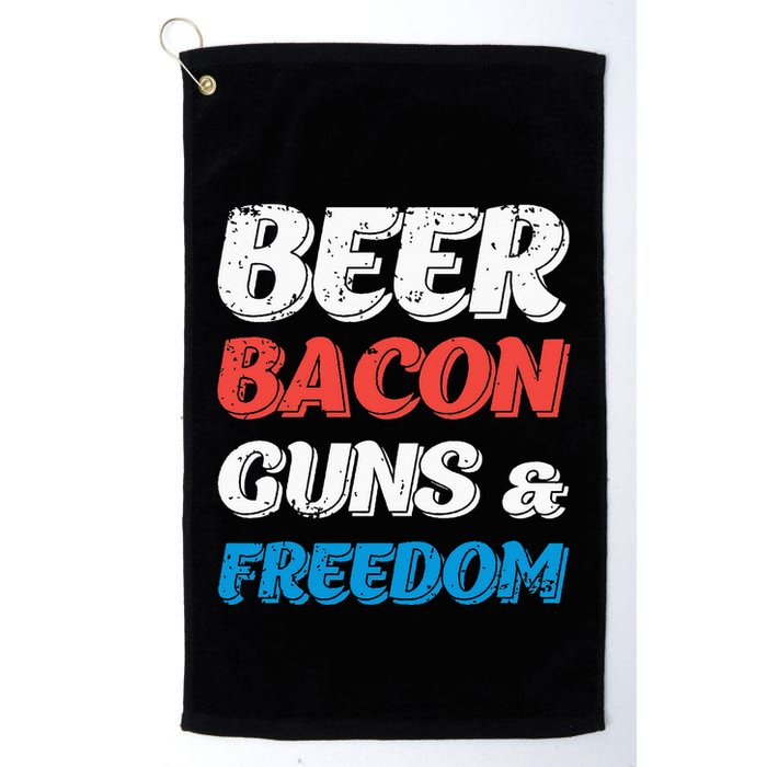 Beer Bacon Guns & Freedom 4th of July Golf Towel