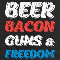 Beer Bacon Guns & Freedom 4th of July Golf Towel