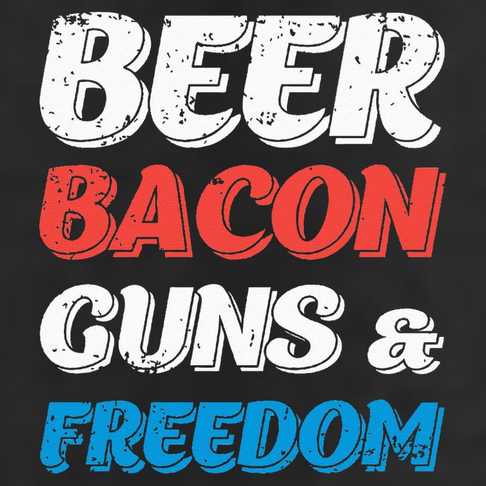 Beer Bacon Guns & Freedom 4th of July Golf Towel